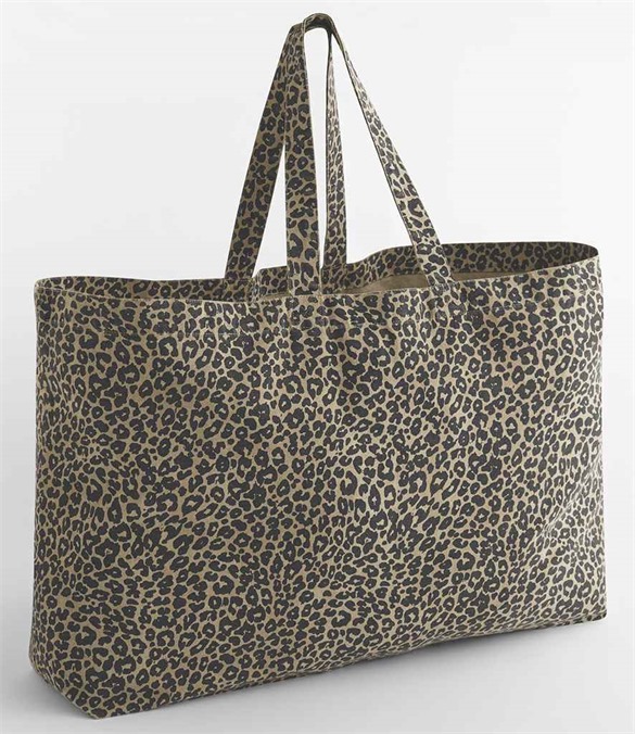Westford Mill Leopard Print Canvas Oversized Tote Bag