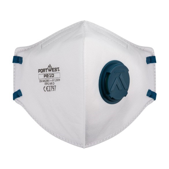FFP2 Valved Dolomite Fold Flat Respirator (Pk3)