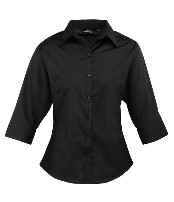 Premier Ladies 3/4 Sleeve Poplin Blouse