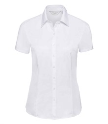 Russell Athletic Collection Ladies Short Sleeve Herringbone Shirt